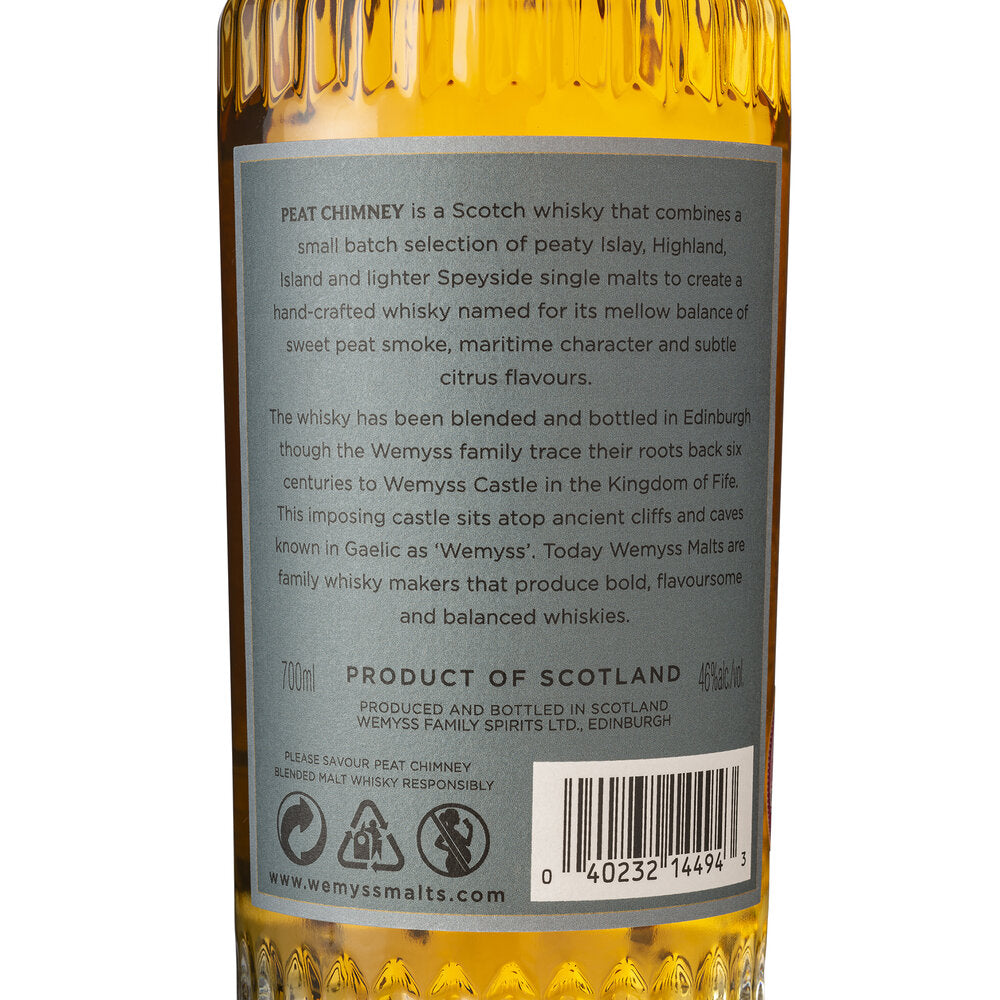 Peat Chimney back label