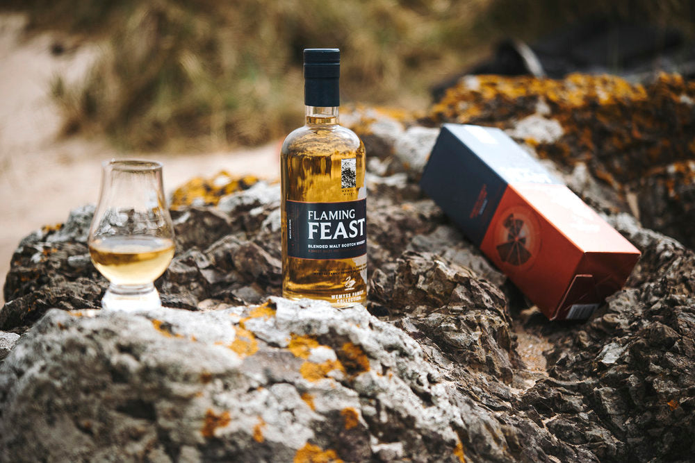 Flaming Feast photographed on rocks